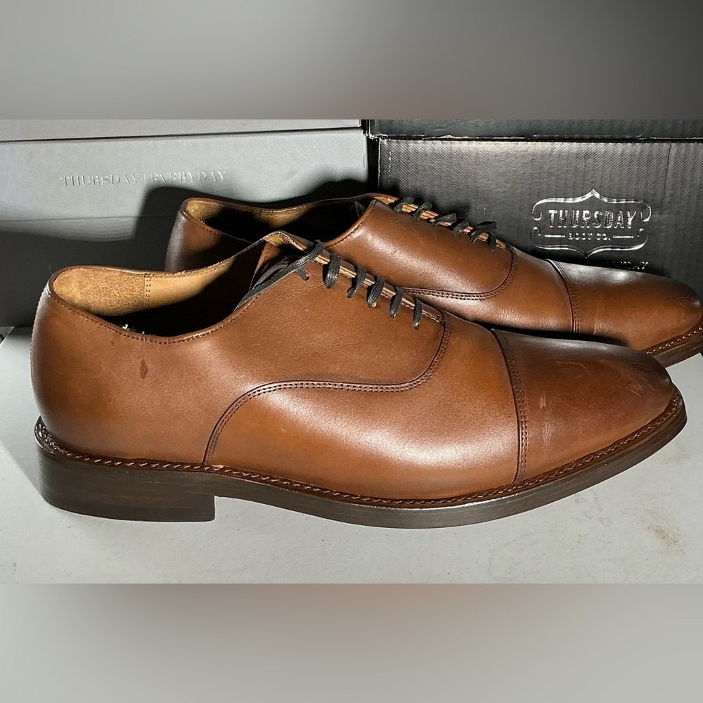 SALE 🎉 Thursday Boot Co. Men's Brandy Colored Executive Shoes, Size 11.5 - Picture 6 of 16